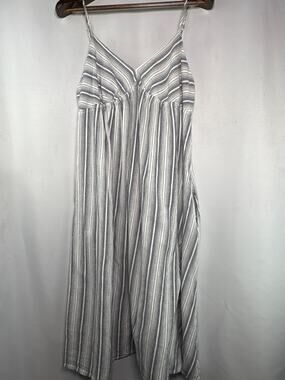 Women’s Everyday Ritual XXL White & Gray Stripe Midi Dress